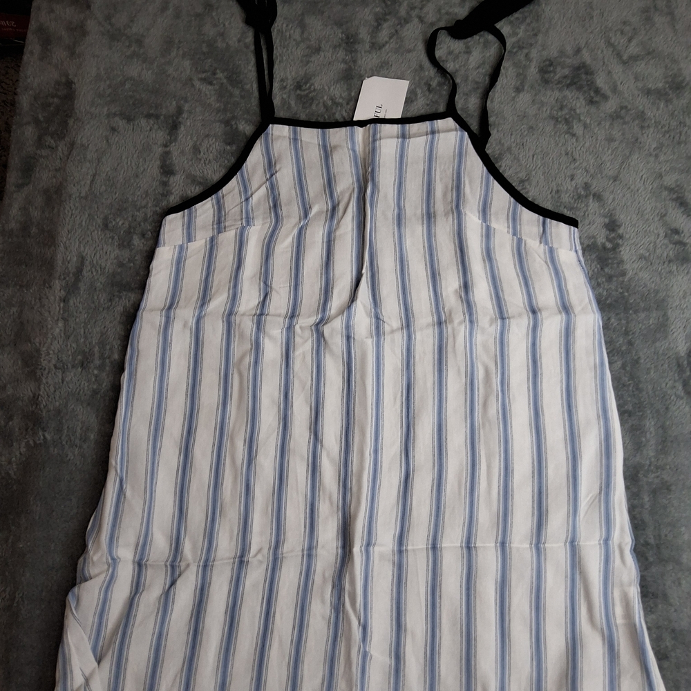 Zaful Blue and White Striped Tank Top‎